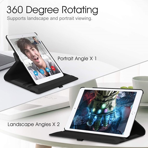 Apple iPad 10 2 8 Nesil Kılıf CaseUp 360 Rotating Stand Koyu Pembe 3